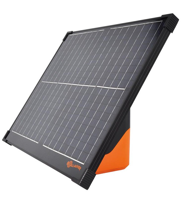 Elettrificatore solare Gallagher S400 con 2 batterie e pannello integrato per recinti fino 30 km per cavalli, bestiame, pecore, capre e maiali