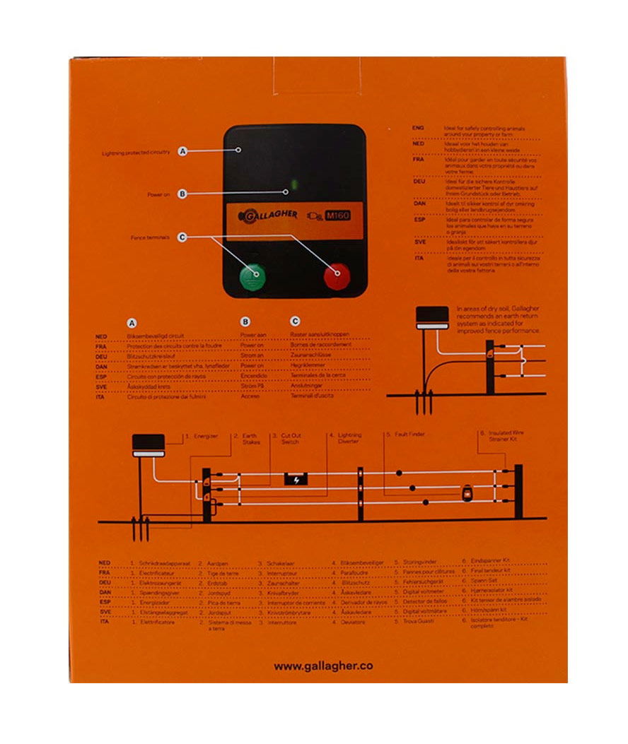Elettrificatore Gallagher M160 a corrente 230V per recinti fino 9km per cavalli, bestiame, cani e gatti - foto 1