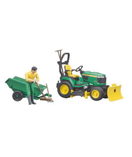 John Deere Lawn Trattore con rimorchio e giardiniere