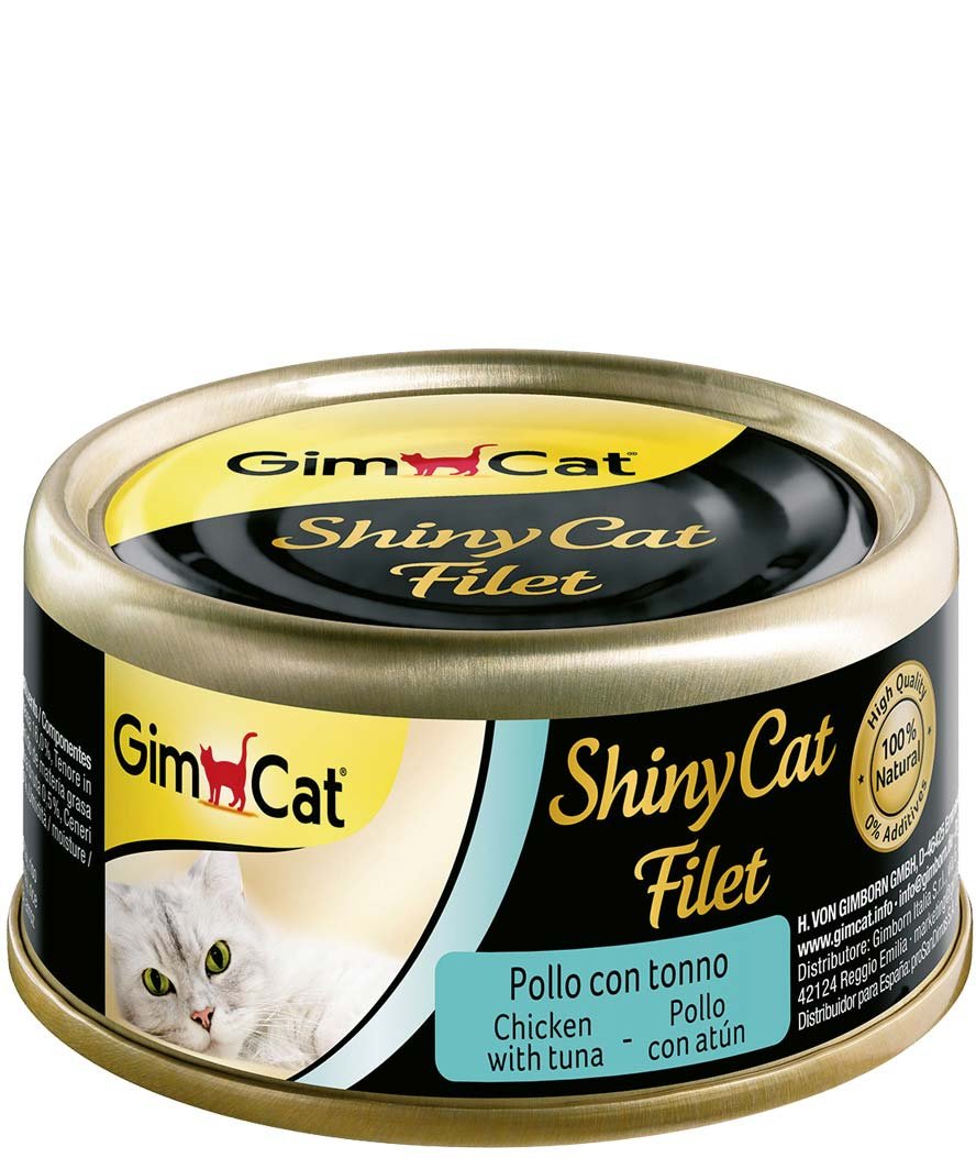 Gimcat ShinyCat Filet pollo con tonno in brodo di cottura 70 g