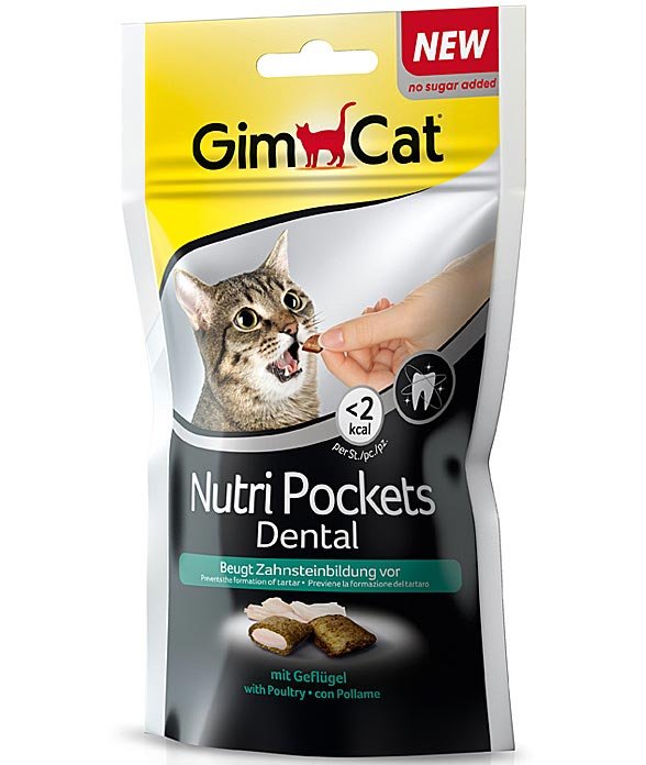 Gimcat Nutripockets Dental con pollo 12 bustine x 60 g