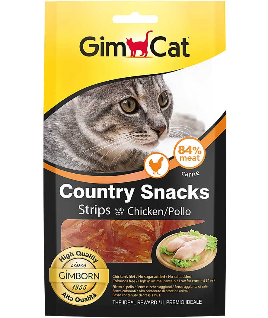 Gimcat Country Snacks Strips con pollo per gatti 12 x 25 g