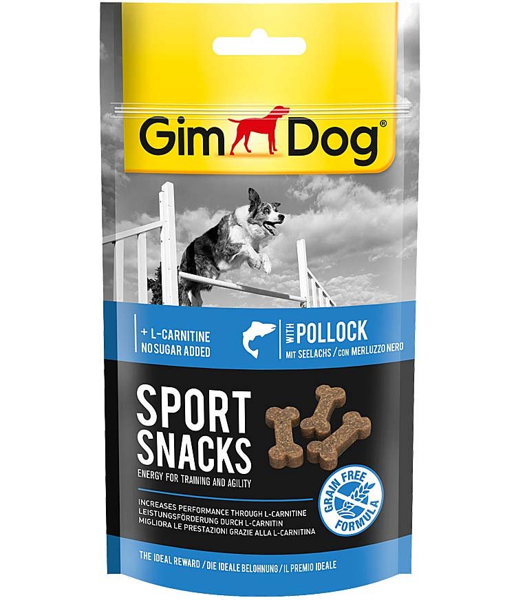 Gimdog Sport snacks con merluzzo nero 12 buste x 60 g