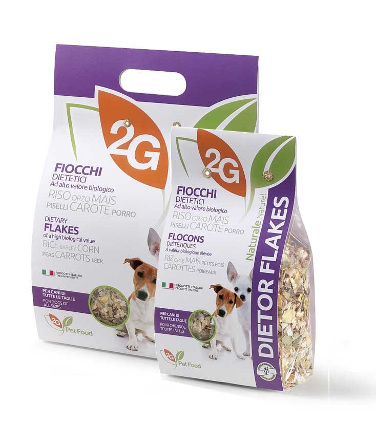 DIETOR FLAKES Speciale miscela naturale e dietetica di cereali legumi e verdure ideale come integrazione di fibre ad ogni pasto del cane