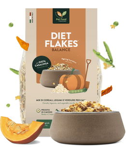 DIET FLAKES alimento complementare per cani dietetico-depurativo e ideale come integrazione di fibre