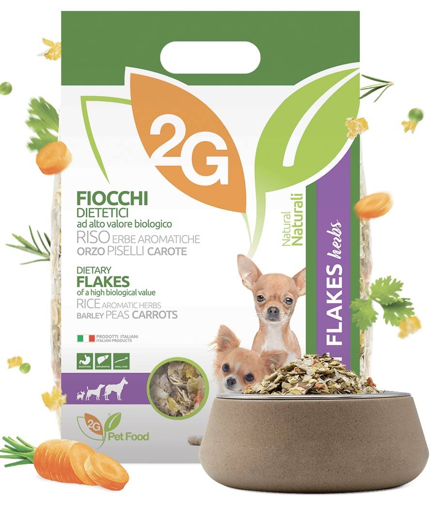 PROMOZIONE DIET FLAKES HERBS 2kg alimento complementare per cani ricco di fibre ed erbe aromatiche dalle preziose proprietà benefiche - foto 2