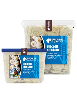Equi Snack biscotti per cavalli all'aglio 2,5 kg formato convenienza, confezione richiudibile