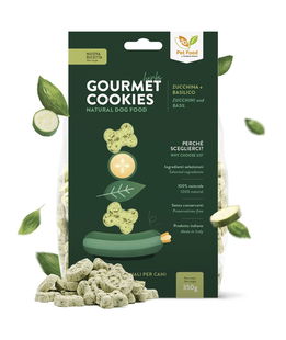 Gourmet Cookies Herbs biscotti artigianali per cani con zucchina e basilico - formato 350g