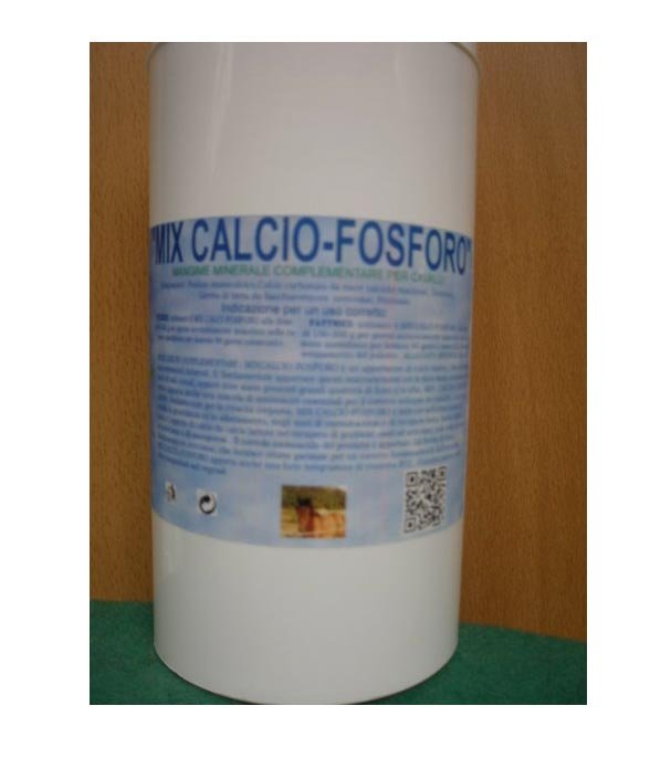 Mix Calcio Fosforo mangime complementare per allevamento e riproduzione cavalli 1kg con dosatore