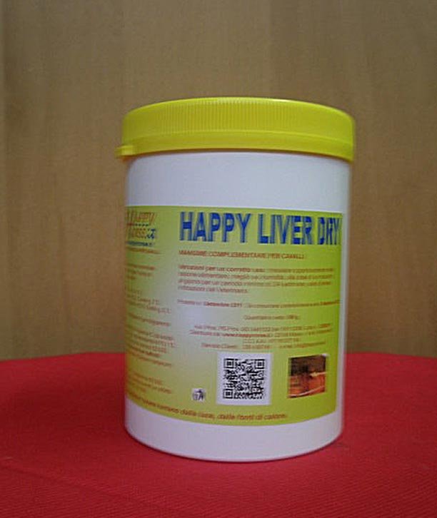HAPPY LIVER dry mangime complementare apparato gastro intestinale per cavalli 500 g 