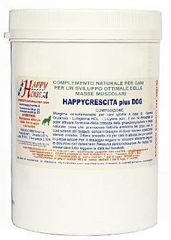 Happy Crescita Plus Dog mangime complementare a base di gamma orizzanolo e aminoacidi per cani 