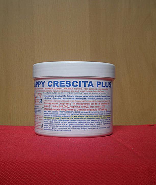 HAPPY CRESCITA PLUS mangime complmentare in polvere con dosatore per cavalli 200 g