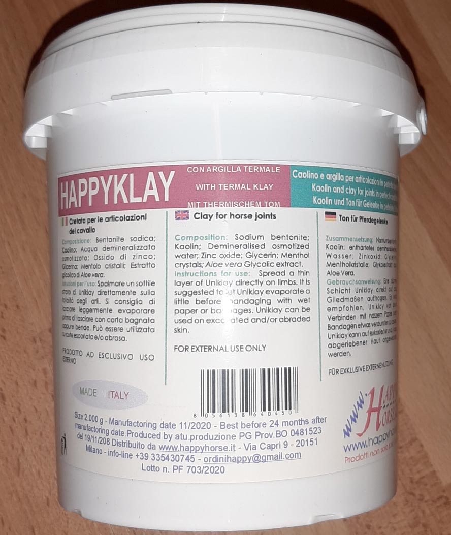 Happy Klay cretata dopo lavoro per la salvaguardia delle condizioni fisiologiche delle articolazioni 2kg