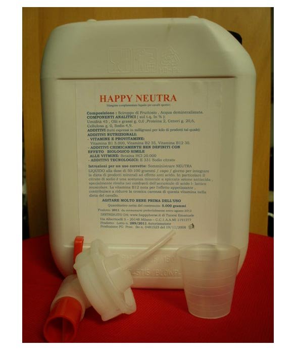 Happy Neutra mangime complementare aminoacidi e performance atletica con dosatore per cavalli 1 litro