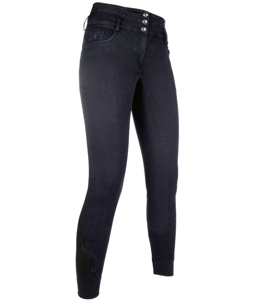 Pantaloni da equitazione donna con interno in silicone modello Velluto Jeans