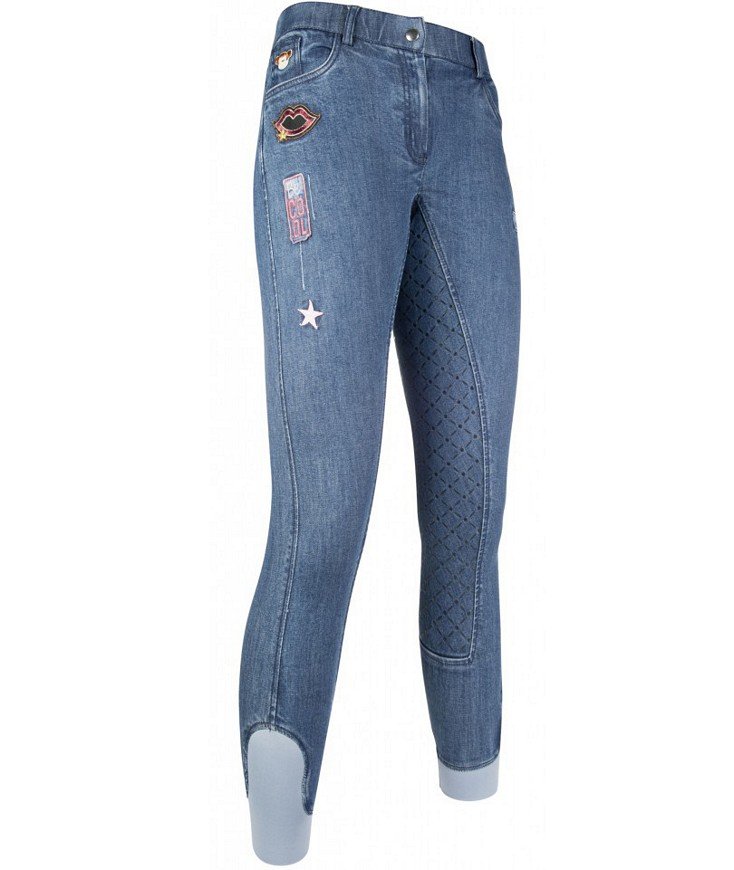 Jeans estivo Patches per equitazione da donna e bambina con silicone