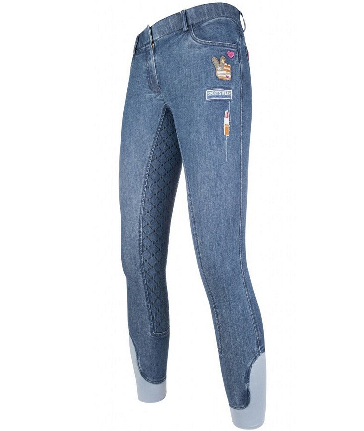Jeans estivo Patches per equitazione da donna e bambina con silicone - foto 2