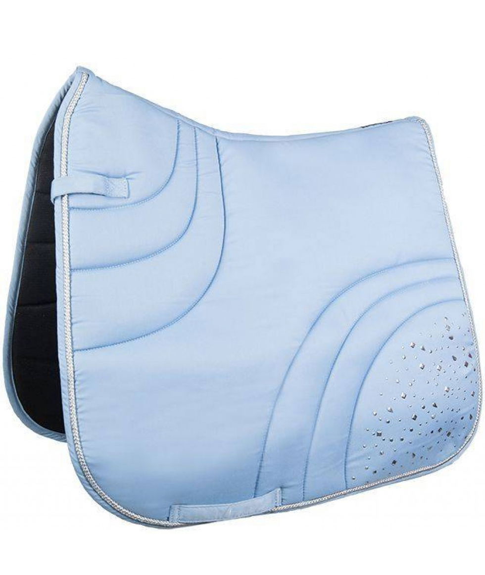 PROMOZIONE Sottosella inglese antiurto da equitazione SPARKLE AZZURRO RETTANGOLARE - foto 1