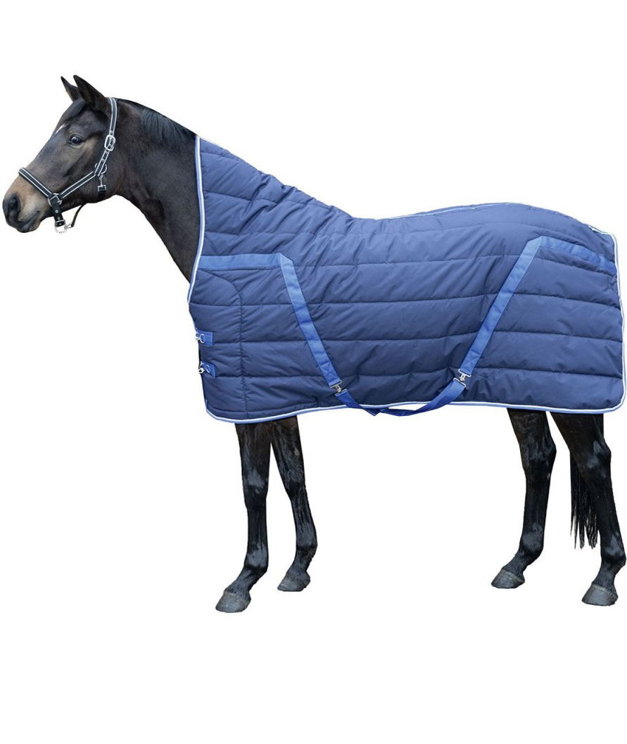 PROMOZIONE Coperta da box inglese per cavalli imbottitura 500 gr. 600 D ALASKA BLU taglia 135cm