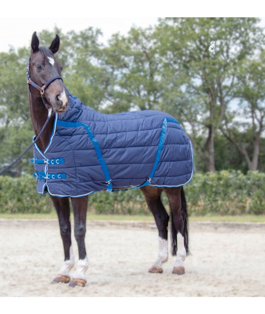 PROMOZIONE Coperta da box inglese per cavalli imbottitura 500 gr. 600 D ALASKA BLU taglia 135cm - foto 2