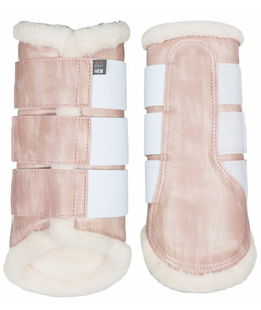 Protezioni per cavalli in similpelle con fodera interna in peluche modello Comfort