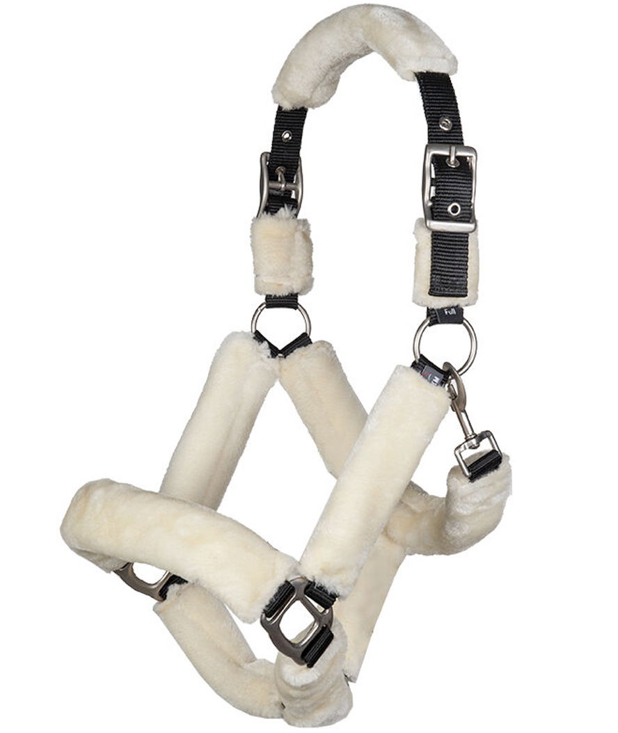 Capezza in nylon con sopratesta e nasalina imbottiti in ecopelliccia modello Well