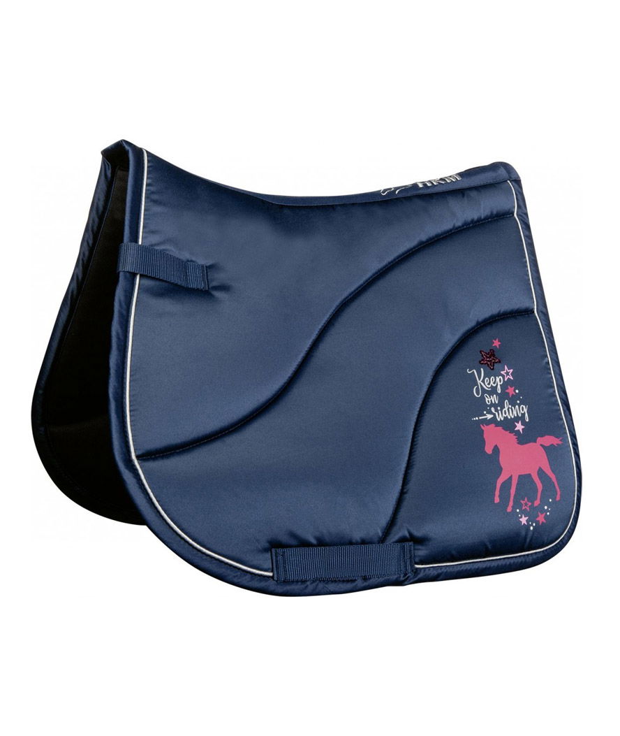 Sottosella misura pony o shetty con decorazioni modello Keep on riding da dressage o rettangolare