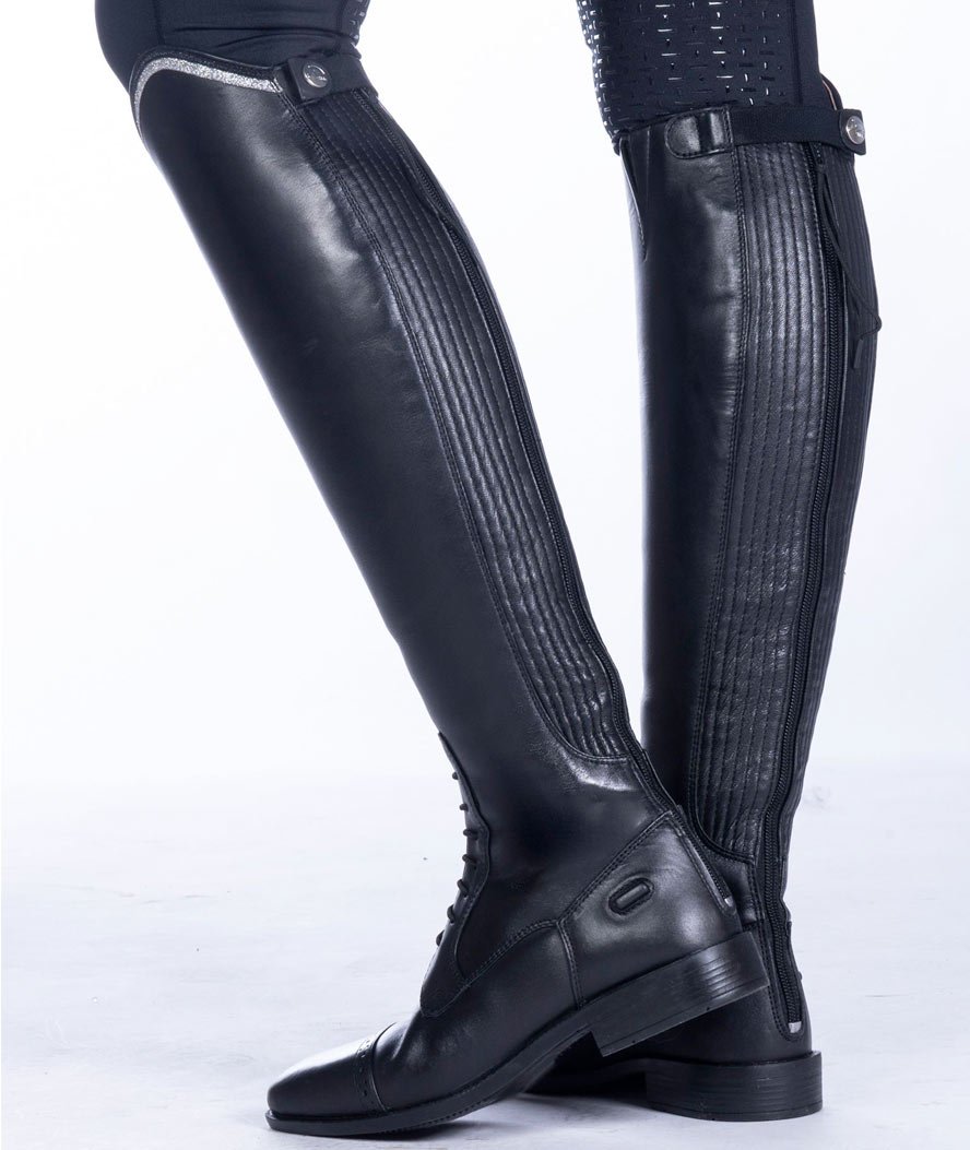 Stivali in pelle per equitazione adulto con inserto elastico modello Valencia style lungo/polpaccio stretto - foto 4