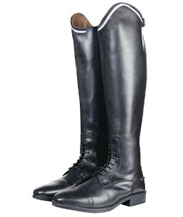 Stivali in pelle per equitazione adulto con inserto elastico modello Valencia style standard/po. extra largo
