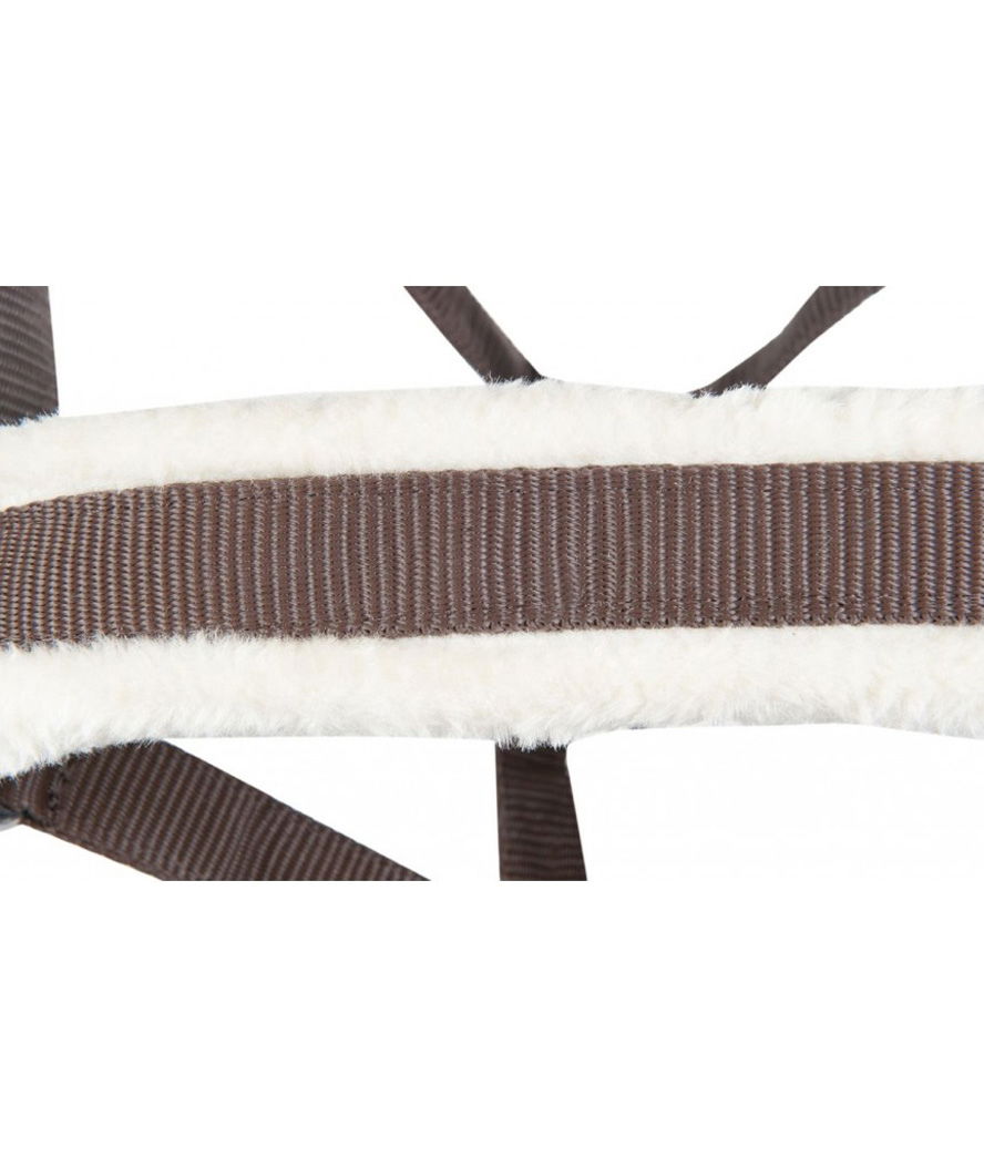 Cavezza da equitazione con imbottitura in peluche e raccordi argentati modello Bischofshofen - foto 1