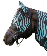 Maschera antimosche per cavalli modello Zebra Aqua