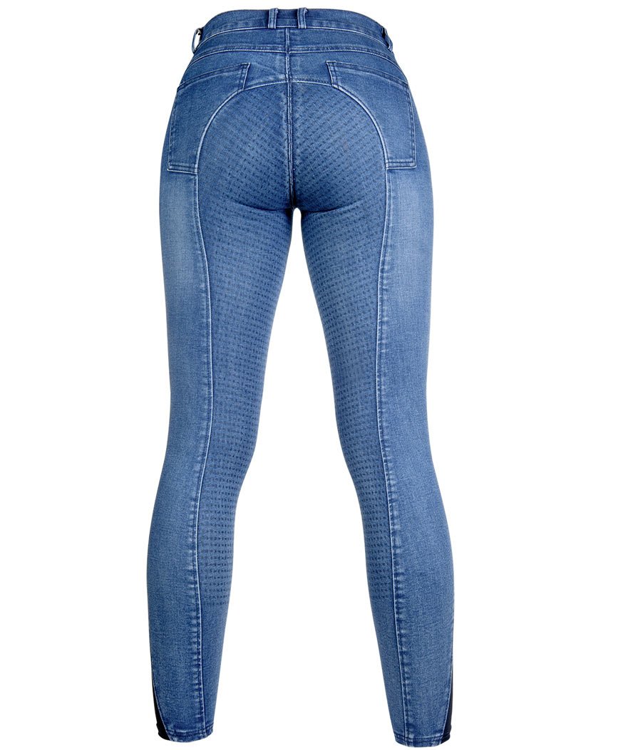 Pantalone da equitazione donna con silicone totale modello Denim - foto 1