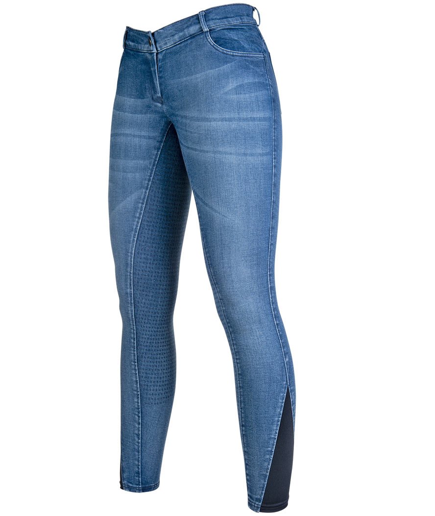 Pantalone da equitazione donna con silicone totale modello Denim - foto 2
