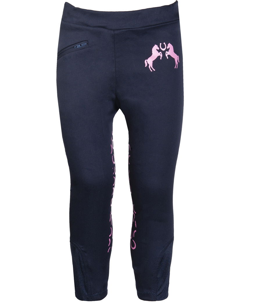 Pantaloni equitazione bambino con silicone sulle ginocchia modello Pink Pony