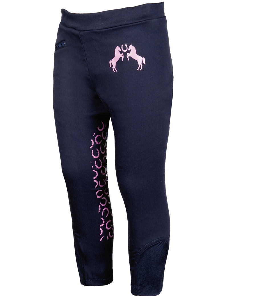 Pantaloni equitazione bambino con silicone sulle ginocchia modello Pink Pony - foto 1