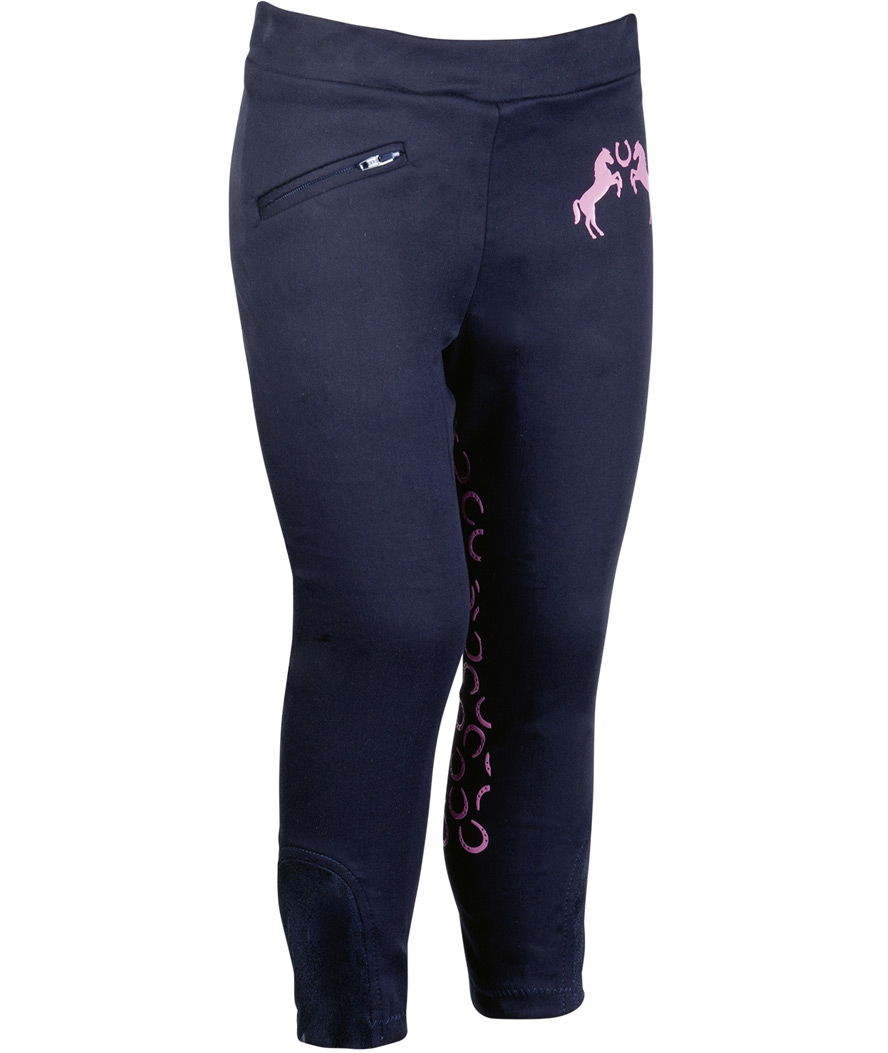 Pantaloni equitazione bambino con silicone sulle ginocchia modello Pink Pony - foto 3