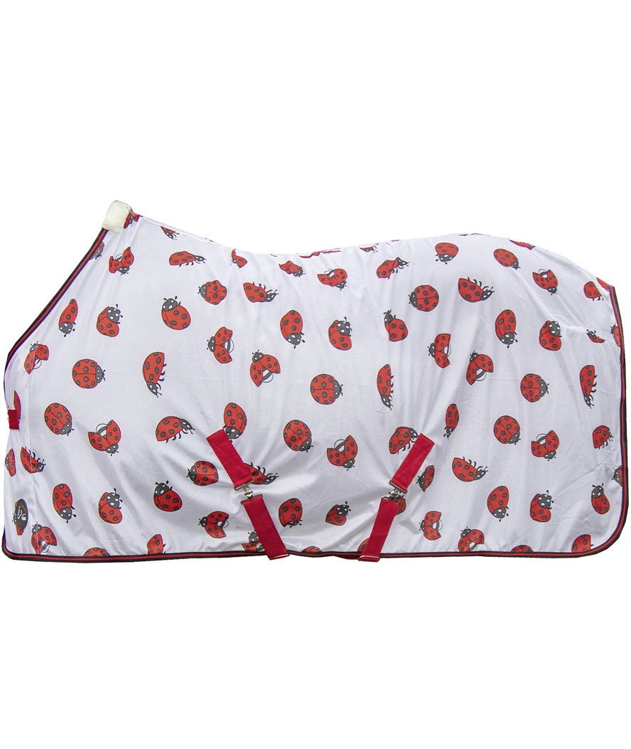 Coperta antimosche con imbottitura sul garrese e cinghie incrociate disegno coccinella modello Ladybug