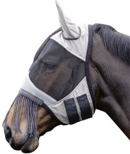Maschera antimosche frange per cavallo con passaggio per ciuffo modello Fringes