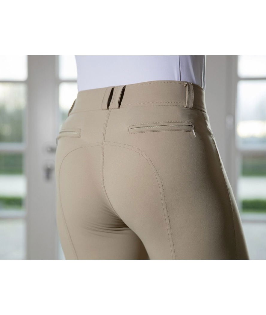 Pantaloni da equitazione donna con rinforzo in silicone alle ginocchia modello Hunter - foto 7