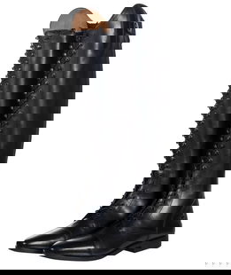 Stivali equitazione in cuoio con lacci e cerniera modello Elegance Lace versione lungo