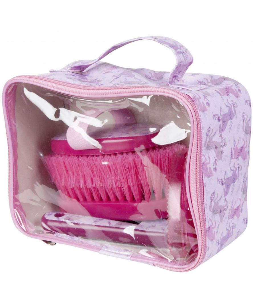 Borsa zaino grooming per bambini con accessori per la pulizia del cavallo modello Blossom