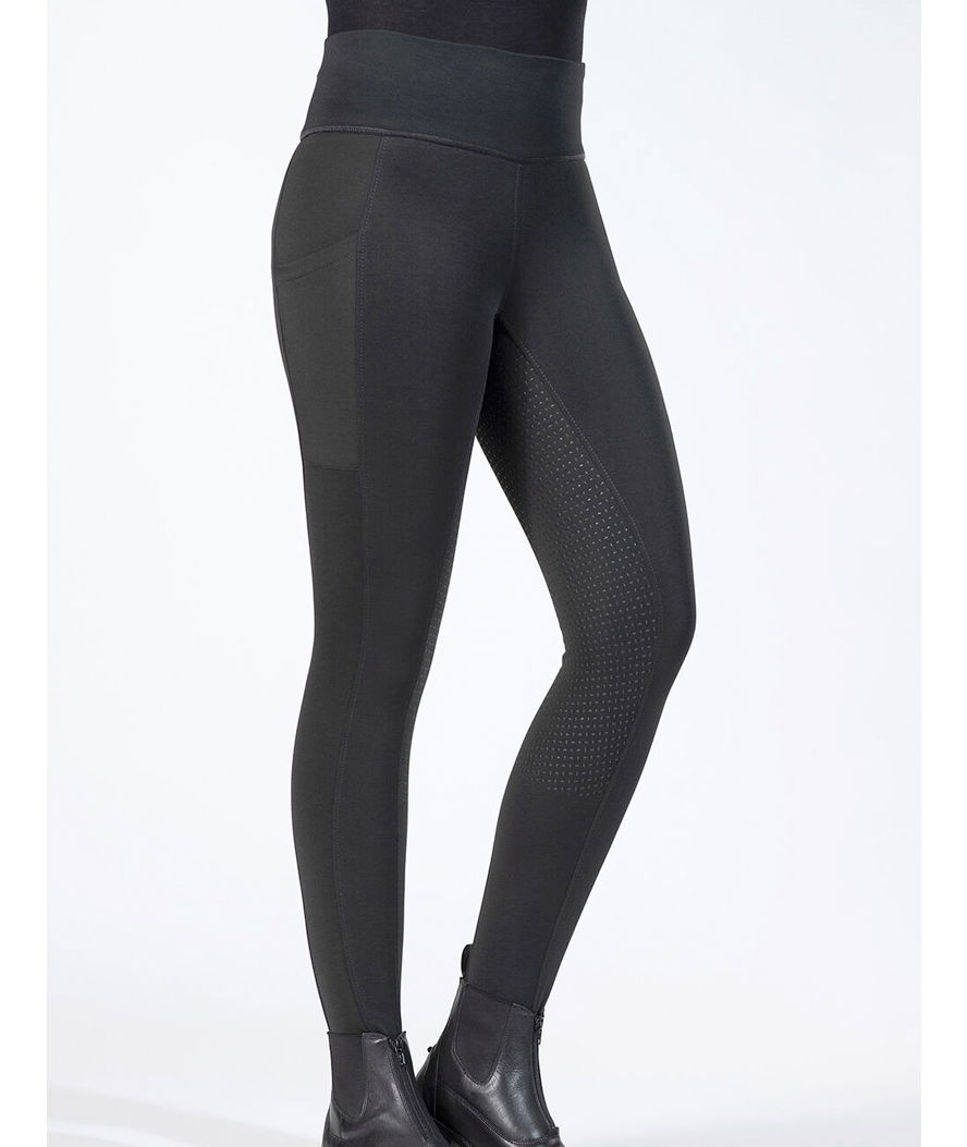 Leggins equitazione donna in tessuto a maglia con grip totale in silicone modello Cosy - foto 7