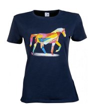 T-Shirt a manica corta da donna modello Colourful Horse HKM