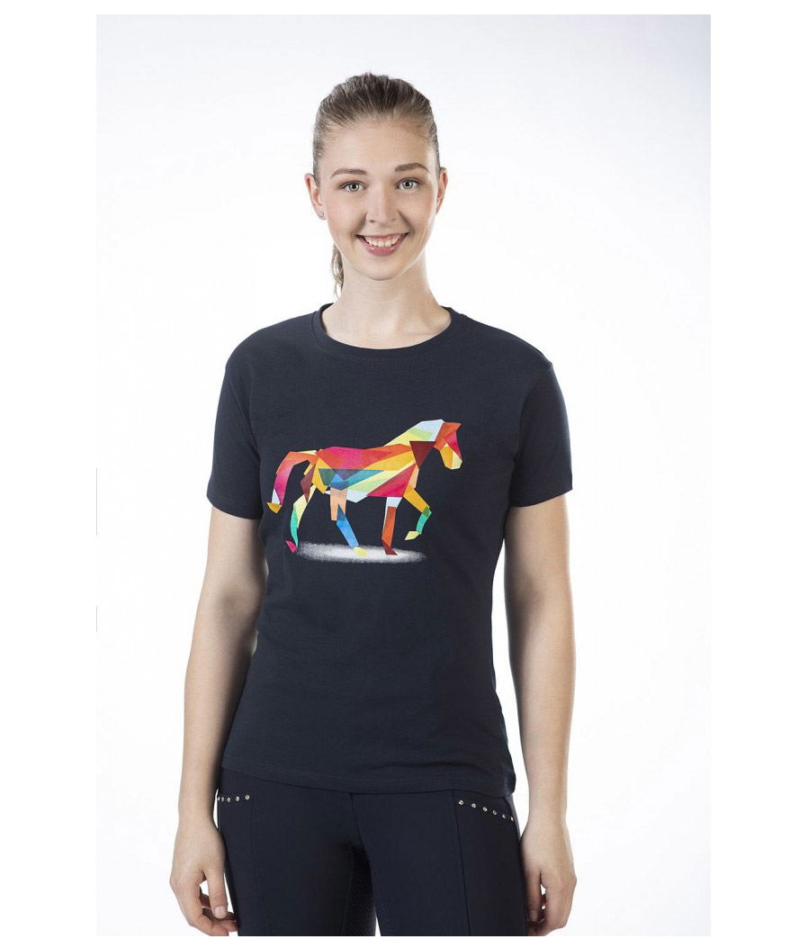 T-Shirt a manica corta da donna modello Colourful Horse HKM - foto 2