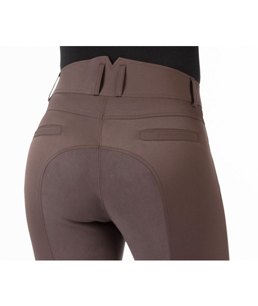 Pantalone da equitazione donna con rinforzo totale in microfibra scamosciata e decoro sulle caviglie modello Allure - foto 10