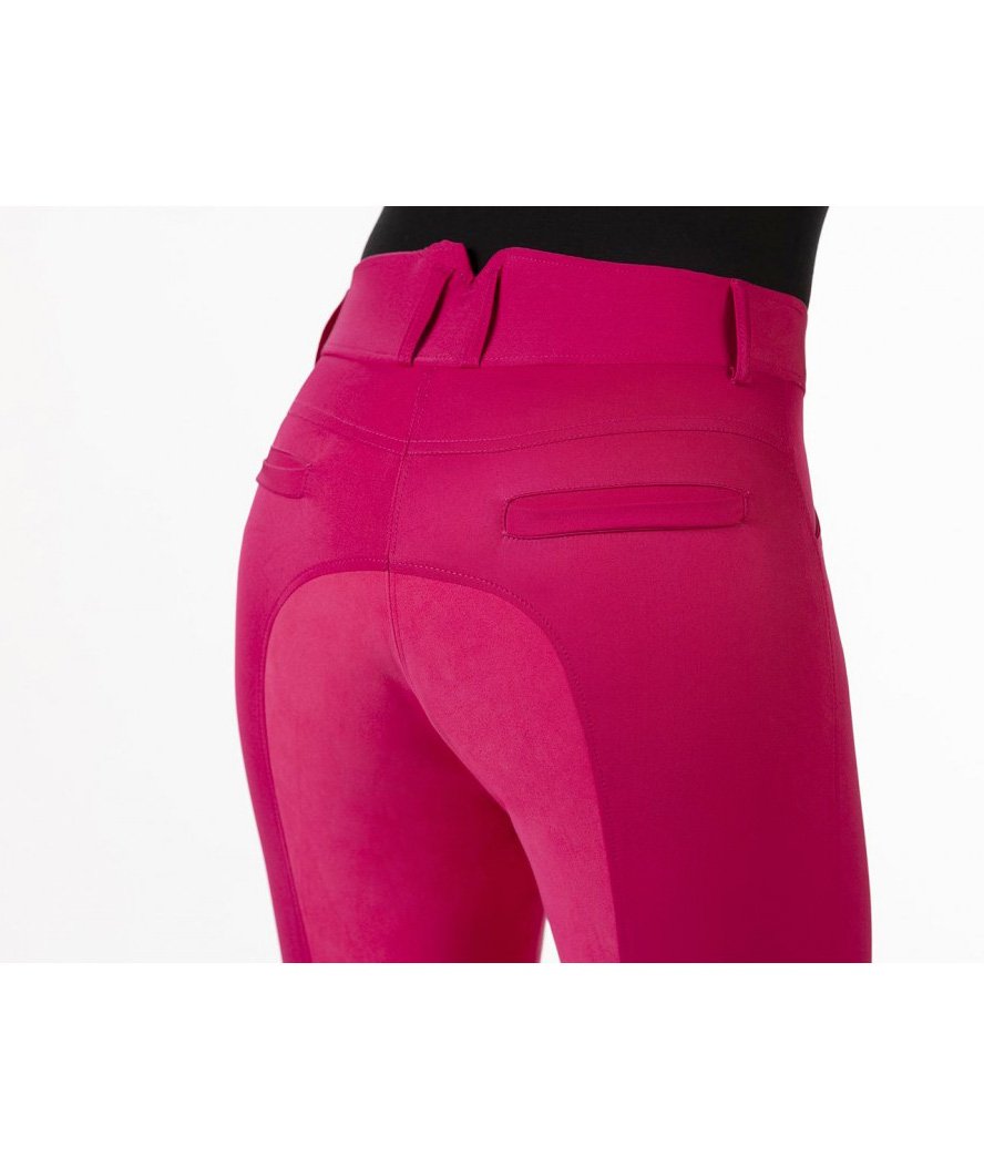 Pantalone da equitazione donna con rinforzo totale in microfibra scamosciata e decoro sulle caviglie modello Allure - foto 4