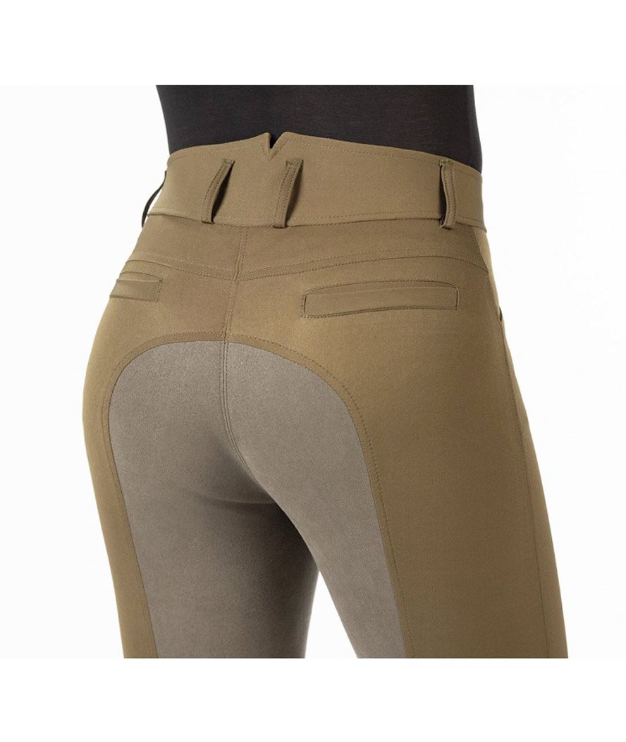 Pantalone da equitazione donna con rinforzo totale in microfibra scamosciata e decoro sulle caviglie modello Allure - foto 6