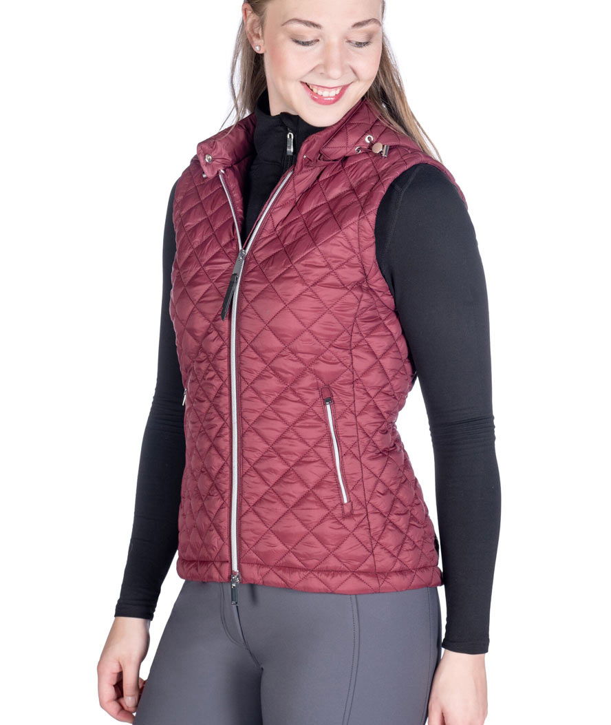 Gilet da equitazione smanicato donna trapuntato con cappuccio modello Stella - foto 1