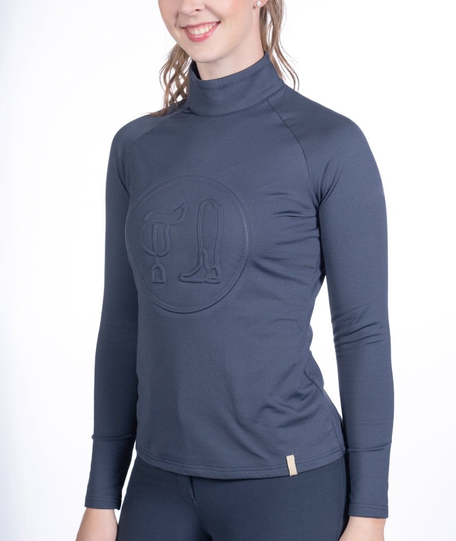 Maglietta tecnica traspirante per donna con ricamo frontale e collo alto modello Lyon - foto 5