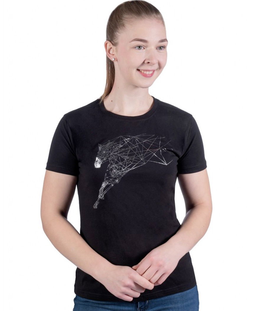 T-Shirt a manica corta da donna modello Grafic Horse - foto 1